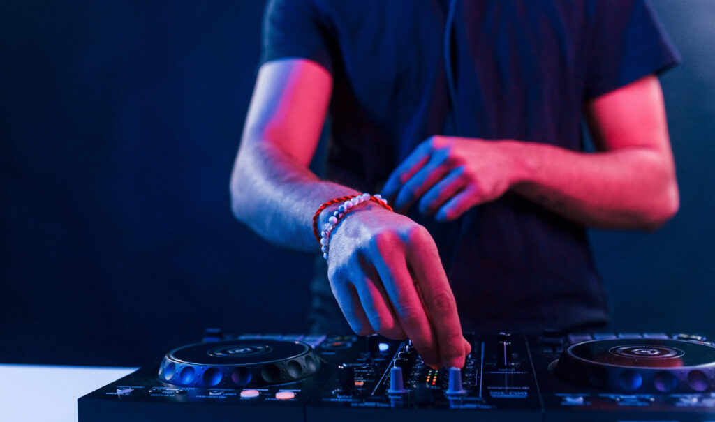 Close up of DJ
